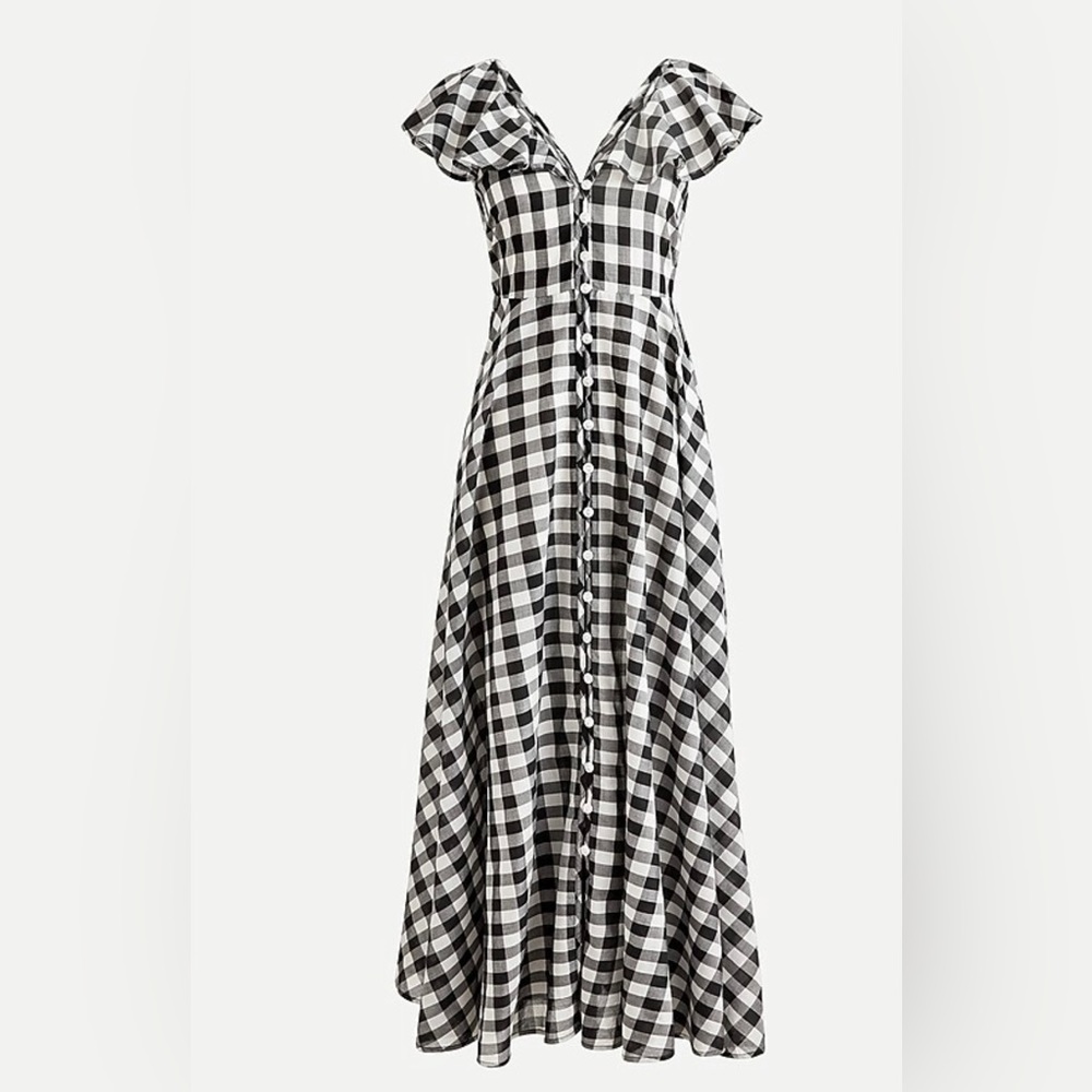 J Crew Button-up ruffle dress
